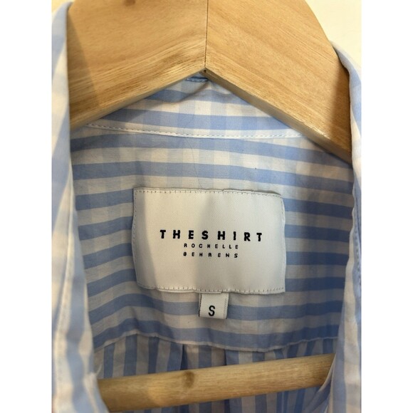 The Shirt Rochelle Behrens S Drop Waist Dress Blue Checkered Plaid Mini Puff - Picture 6 of 6